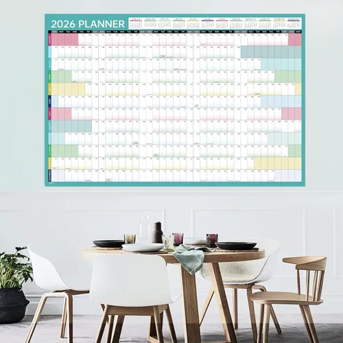 Vista 7 de Calendario anual de pared 2026, calendario de pared 2026, enero de 2026 a diciembre de 2026, calendario anual con fechas julianas, papel grueso