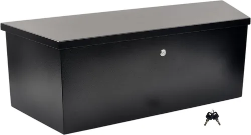 Vista 9 de Caja de herramientas de acero negro de 24 pulgadas, para camioneta, coche, remolque, almacenamiento en exterior, organizador de herramientas