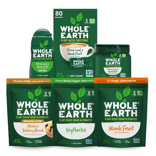 Vista 7 de Alternativa de azúcar a base de plantas Whole Earth, eritritol y fruta de monje, frasco de 9.8oz