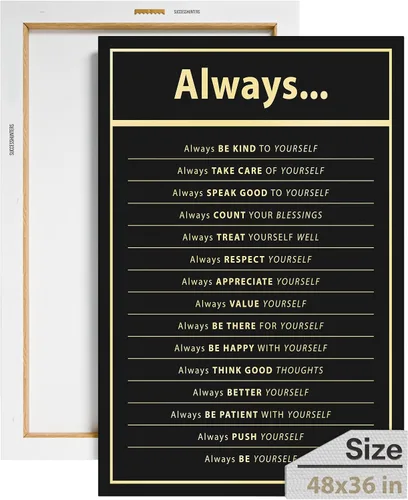 Vista 101 de Decoración de pared motivacional - 10 reglas para el zen - Arte colgante para oficina y dormitorio, decoración de pared inspiradora, obra de arte