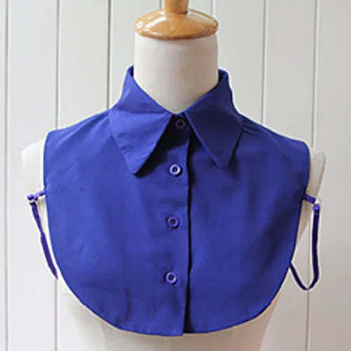 Vista 6 de 3 piezas de cuello falso desmontable Dickey cuello blusa media camisas falso cuello para mujeres niñas azul marino rosa, rosado, azul, azul marino