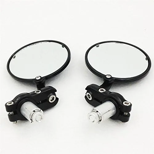Vista 3 de XKH grupo motocicleta negro aluminio redondo mini bar extremo 7/8 "espejo para Cafe Racer Clubman CB XS KZ GS nuevo