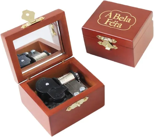 Vista 26 de Youtang - Caja de música de madera tallada con mecanismo de cuerda, regalo de Navidad, cumpleaños, Día de San Valentín