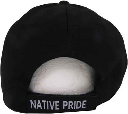 Vista 2 de Sombrero bordado negro de la pipa de la paz del indio del orgullo nativo, Multi