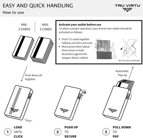 Vista 6 de Tru Virtu Cartera CLICK & SLIDE Cuero, Croco BlackBlack