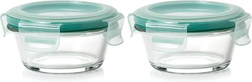Vista 9 de OXO Good Grips 1 Taza Smart Seal Recipiente hermético de vidrio para alimentos, redondo