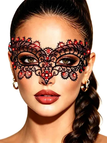 Vista 7 de Yalice Máscaras de plumas para mujer, con cristales brillantes, venecianos, de encaje, para disfraces, carnaval, Mardi Gras
