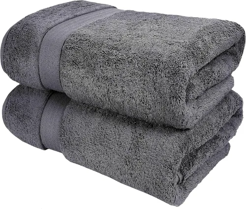 Vista 137 de GLAMBURG Juego de 2 Sábanas de Baño Extra Grandes de Algodón Premium de 700 GSM - 100% Algodón Peinado - 2 Sábanas de Baño 35x70 pulgadas - Calidad