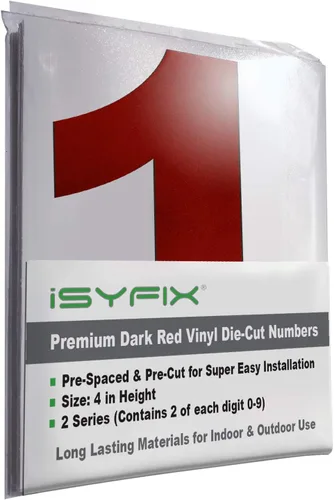 Vista 157 de iSYFIX Calcomanías de Números de Vinilo Verde Manzana – 1.5 Pulgadas Autoadhesivas (2 Juegos) – Calcomanía Premium Troquelada y Pre-espaciada
