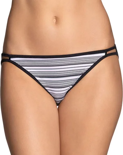 Vista 121 de Vanity Fair Bragas de bikini con tira para mujer, Illumination, con elástico sedoso y ribete de satén Paquete de 3 Negro (Midnight Black)