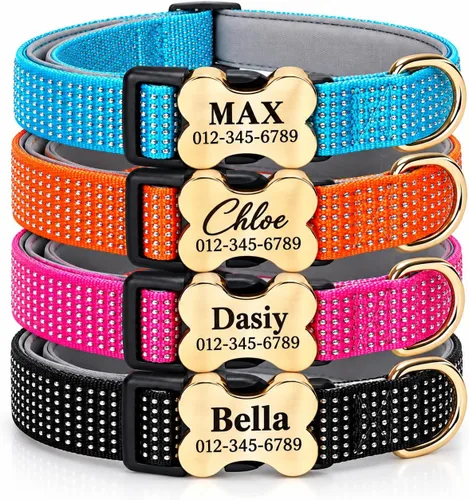 Vista 11 de Collares de perro personalizados con nombre de mascota grabado
