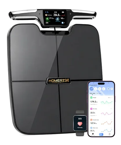 Vista 8 de Homerz Nexa 400 - Báscula de grasa corporal para peso corporal, báscula inteligente con IMC, grasa corporal y masa muscular, báscula de composición