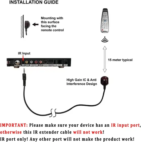 Vista 2 de Herfair Cable extensor de control remoto infrarrojo con conector de 0.138 in para espectro de 38-56 KHz, Motorola, Arris Xfinity, Comcast, Verizon, 2