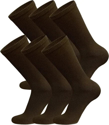Vista 21 de 6 pares de calcetines tipo crew de algodón para diabéticos sin compresión para neuropatía