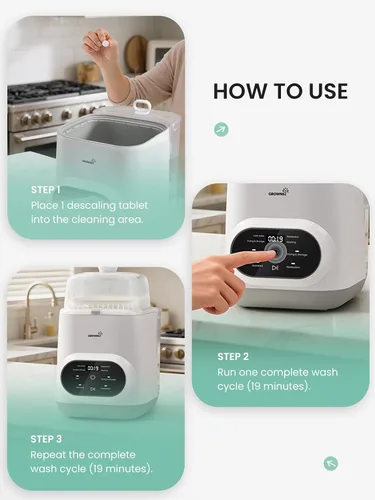Vista 8 de GROWNSY Tabletas descalcificadoras para lavadoras de botellas, 12 tabletas descalcificadoras para eliminar la acumulación de cal y mineral