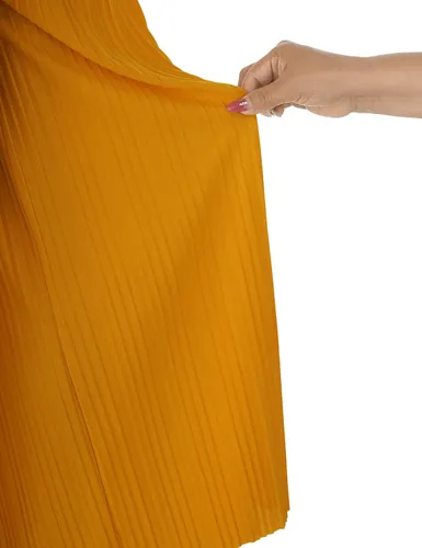 Vista 2 de Lock and Love - Pantalones maxi plisados palazzo de pierna ancha con cordón o banda elástica para mujer