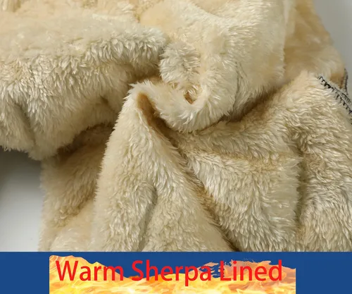 Vista 3 de Mens Sherpa Lined Sweatpants Thick Winter Pants Warm Jogger for Snowsport, Outdoor, Snow Cleaning, Work