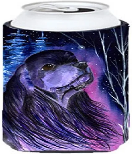 Vista 117 de Caroline's Treasures SS8447CC Starry Night English Bulldog - Enfriador para latas o botellas, lavable, funda plegable con aislamiento para bebidas