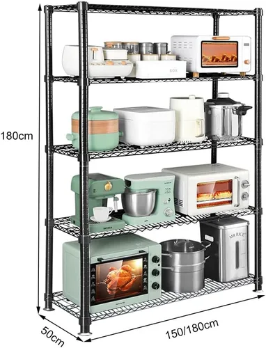 Vista 3 de Shelves 5-Tier Metal Storage Shelves, Wire Shelving Unit Storage with Adjustable Leveling Feet, for Laundry Bathroom Kitchen,Each Layer Load 220 LBS