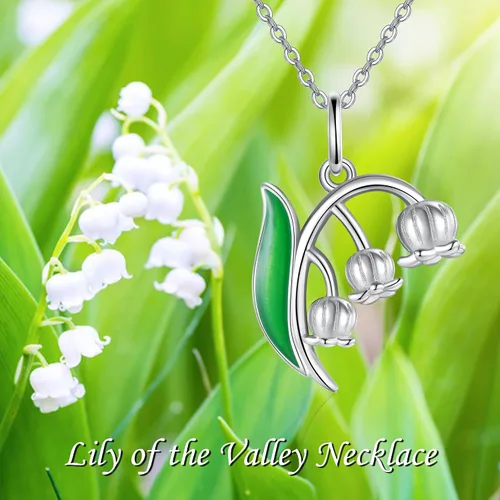 Vista 6 de MONGAS Forget Me NotLily of the valleyHibiscus Necklace Sterling Silver Flower Pendant Necklace Flower Jewelry Gifts for Women