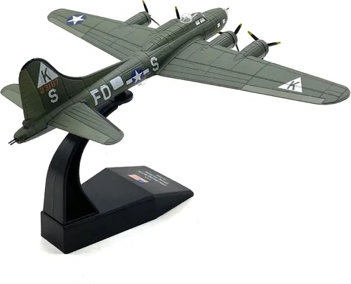 Vista 9 de NUOTIE Escala 1/72 B-17 Fortress Bomber (pintura verde) Pre-construcción de avión de guerra vintage de la Segunda Guerra Mundial avión de guerra