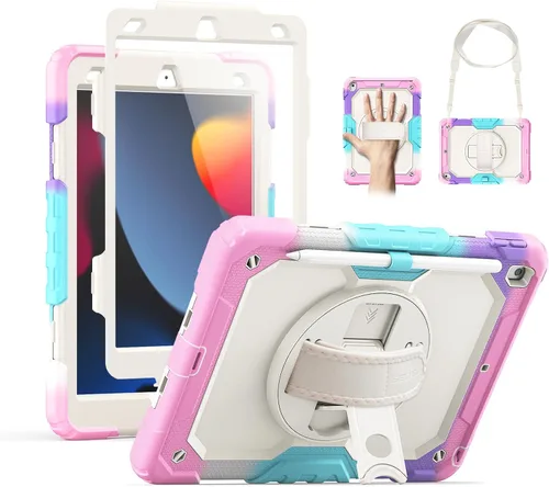 Vista 14 de SEYMAC Funda para iPad de 9ª/8ª/7ª Generación Estuche 10.2" 2021-2019, Funda Protectora de Cuerpo Completo Resistente a Prueba de Golpes de Servicio