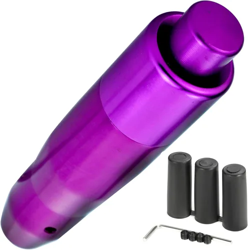 Vista 11 de Mango de palanca de cambios con peso de 5 pulgadas de largo con botón automático, perilla de cambio que se ajusta a la mayoría de vehículos con Negro