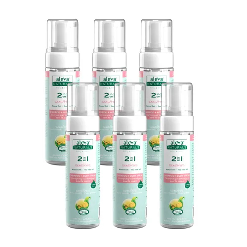 Vista 8 de Aleva Naturals Gel de baño y cabello hipoalergénico 2 en 1 Fórmula de aceite de árbol de té Para pieles sensibles Perfecto para bebés recién