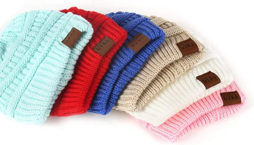 Vista 8 de Gorros de punto cálidos de invierno para niños y niñas, gorros suaves para bebés y niñas