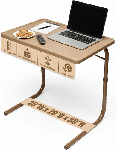Vista 15 de Table-Mate Bandeja/mesa de TV Escritorio portátil plegable para cenar, bandejas de mesa de sofá para comer bocadillos, escritorio portátil