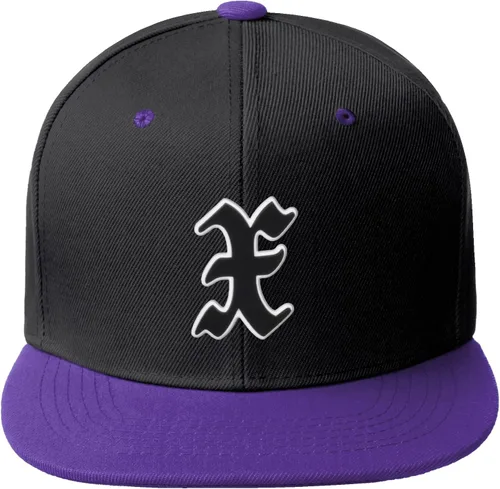 Vista 220 de Daxton Gorra clásica con visera de billete plano con letras del alfabeto inglés antiguo de la A a la Z