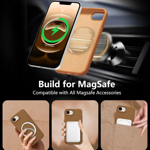 Vista 430 de Funda magnética de silicona para iPhone 13 Pro, color blanco antiguo [Compatible con Magsafe] [Forro de microfibra suave antiarañazos], funda
