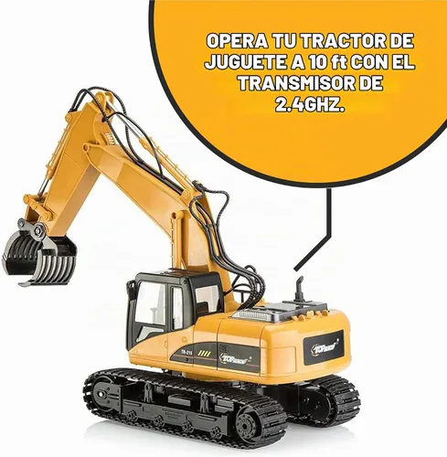 Vista 4 de Top Race Excavadora TR-215/211 2.4Ghz Control Remoto Excavadora Metal Construcción Juguete con Transmisor
