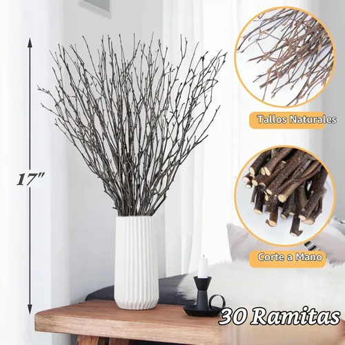 Vista 3 de 30 ramitas de abedul secas reales – 17 pulgadas decorativas 100% ramas de abedul naturales para jarrones de Pascua, ramas de sauce rizadas