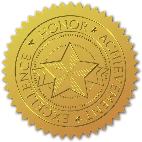 Vista 8 de CRASPIRE Sellos de certificado de lámina dorada, calcomanías de libro de lectura, excelencia académica, autoadhesivas, en relieve, 100