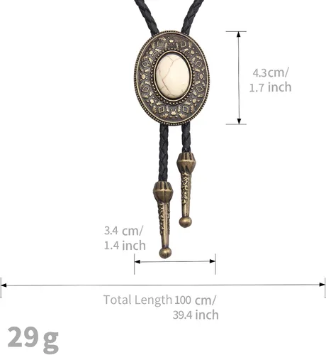 Vista 21 de Jeilwiy Corbata de bolo para hombre, corbata de vaquero occidental, collar de corbata de bolo dorado, corbata de cuero, corbata de Halloween