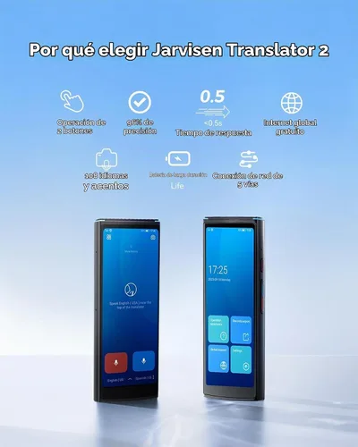 Vista 2 de Dispositivo Traductor de Idiomas Jarvisen, Traductor de Voz Instantáneo Bidireccional para 108 Idiomas, Dispositivo de Traducción en Tiempo Real
