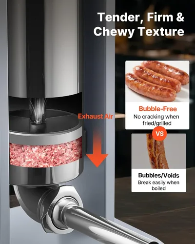 Vista 3 de VEVOR Relleno manual de salchichas, relleno vertical de carne de 11 libras / 5 L, máquina de rellenar de carne con carcasa de salchichas resistente