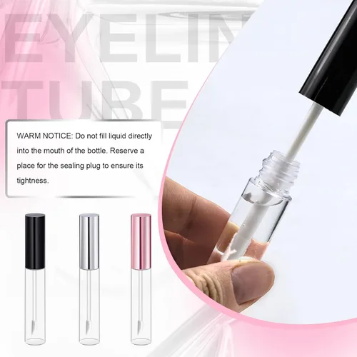 Vista 6 de Bercoor Paquete de 30 tubos de brillo de labios, botella vacía de bálsamo labial recargable de 0.3 fl oz, recipiente de plástico transparente