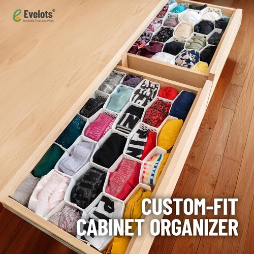 Vista 5 de Evelots - Organizador de cajones de cinta para bufandas, ropa