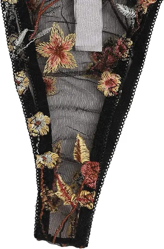 Vista 3 de SheIn Conjunto de lencería de dos piezas con brasier de malla floral para mujer