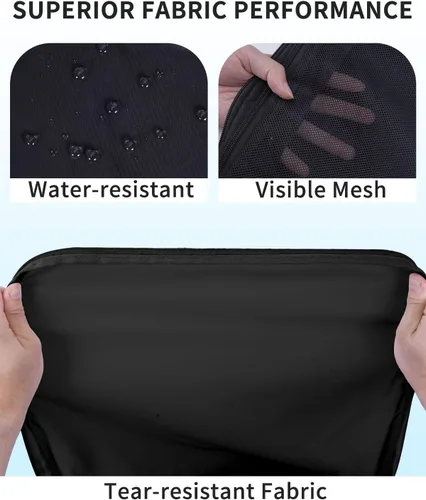 Vista 5 de Ceneda Juego de 7 cubos de compresión de embalaje para viajes, bolsas organizadoras de equipaje, organizador de maleta para artículos esenciales