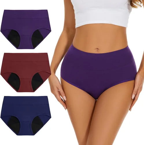 Vista 7 de Allbase Ropa Interior de Período para Mujeres Damas Calzones Protectores para Incontinencia Alta Absorbencia Bragas Menstruales a Prueba de Fugas