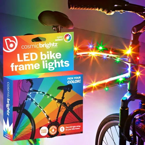 Vista 13 de Brightz CosmicBrightz - Cuerda de luz LED para marco de bicicleta, cuerda de 6.5 pies, funciona con pilas con interruptor de encendido/apagado