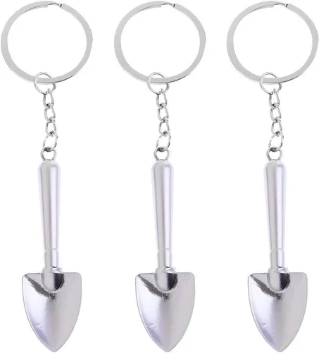 Vista 2 de Xiaoyztan 5 piezas mini aleación de pala colgante herramienta llavero decorativo llavero para bolso coche casa oficina, Pala.