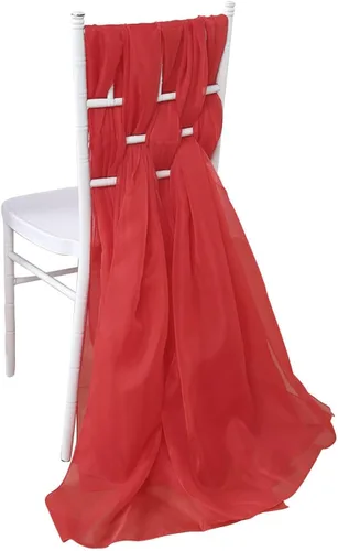 Vista 11 de Efavormart - Paquete de 5 bandas de gasa de alta calidad para silla, 22 x 78 pulgadas, amatista violeta, lazos para silla de diseño transparente