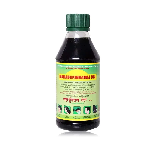 Vista 4 de Mahabhringraj - Aceite ayurvédico para el cabello, 2 botellas de 6.8 fl oz cada una