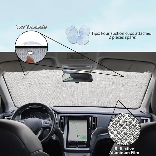 Vista 3 de Parasol para parabrisas de automóvil, con ojos azules hermosos personalizados, divertido, parabrisas frontal, reflector de rayos UV, protector