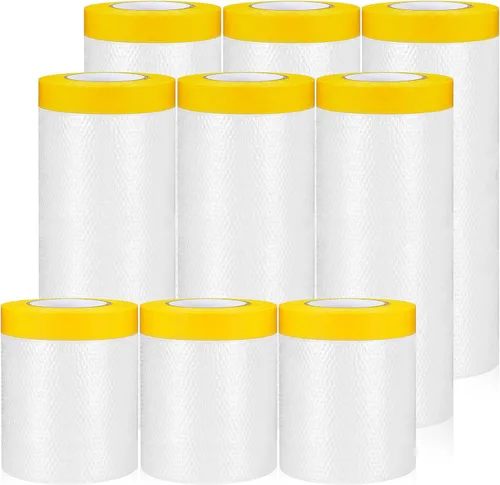 Vista 10 de Seajan - 9 rollos de plástico para pintor con película de máscara