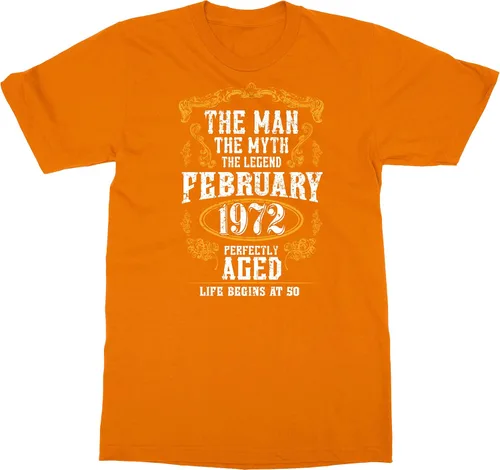 Vista 8 de Camiseta unisex con texto en inglés "Man Myth 50th Birthday" de febrero de 1972